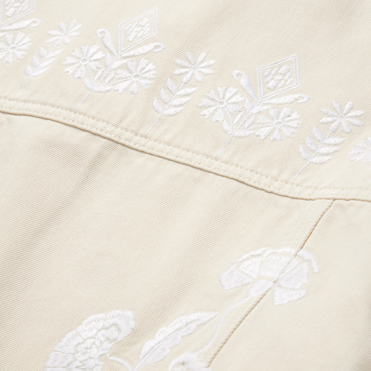Stetson Embroidered Cream Denim Jacket