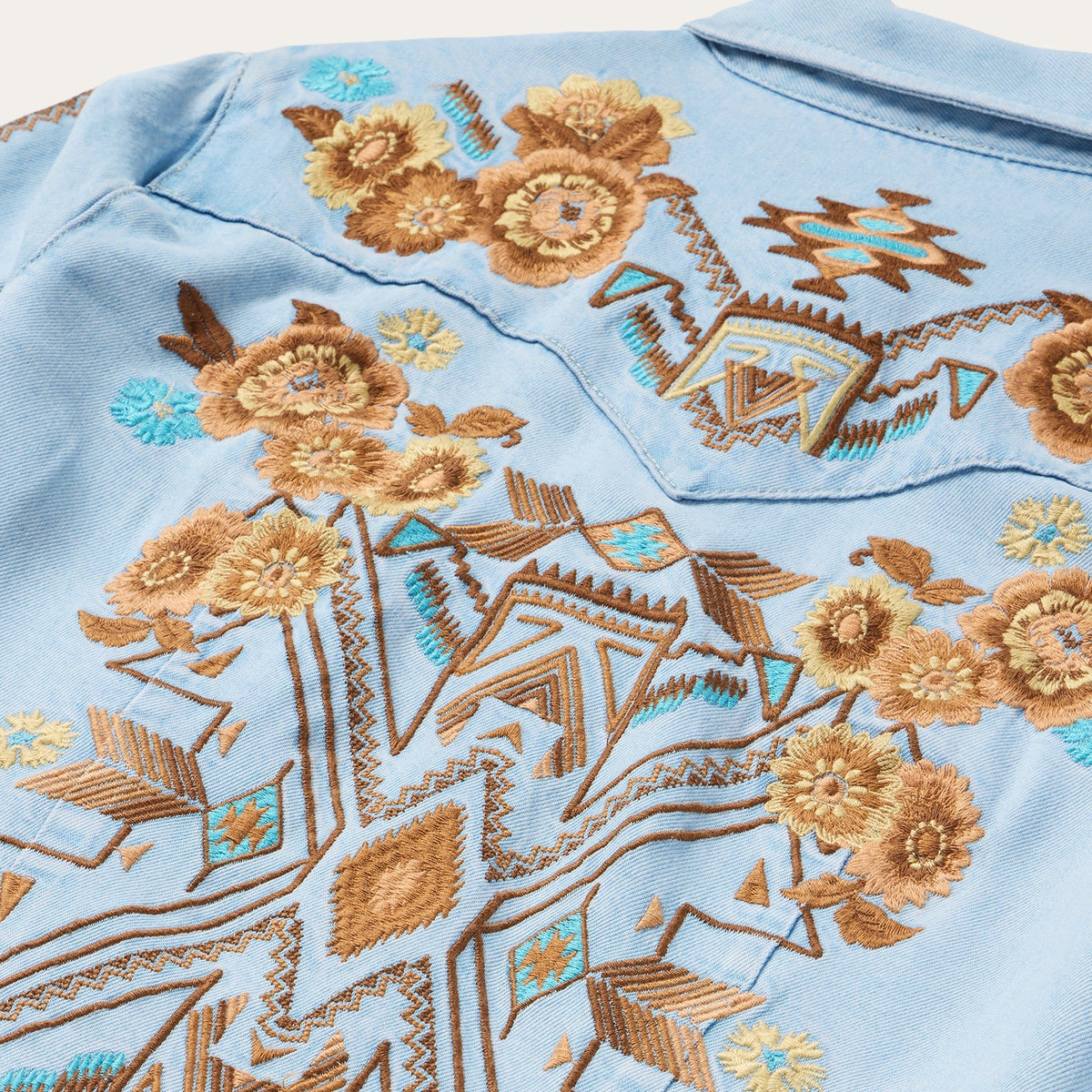Stetson Embroidered Denim Shirt Dress