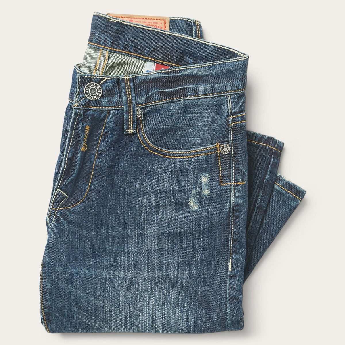 Stetson 1014 Fit Destructed Dark Wash Jeans