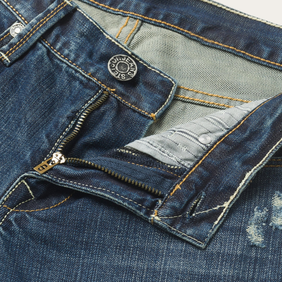 Stetson 1014 Fit Destructed Dark Wash Jeans