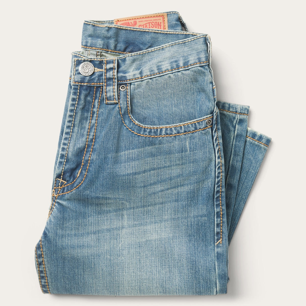 Stetson 1520 Fit Light Wash Jeans With Tacking