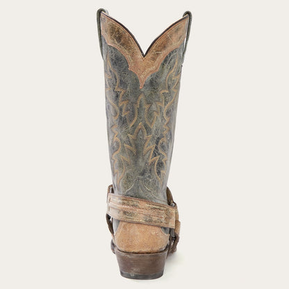 Stetson Sundance Kid Washed Crater Black Cowboy Boot