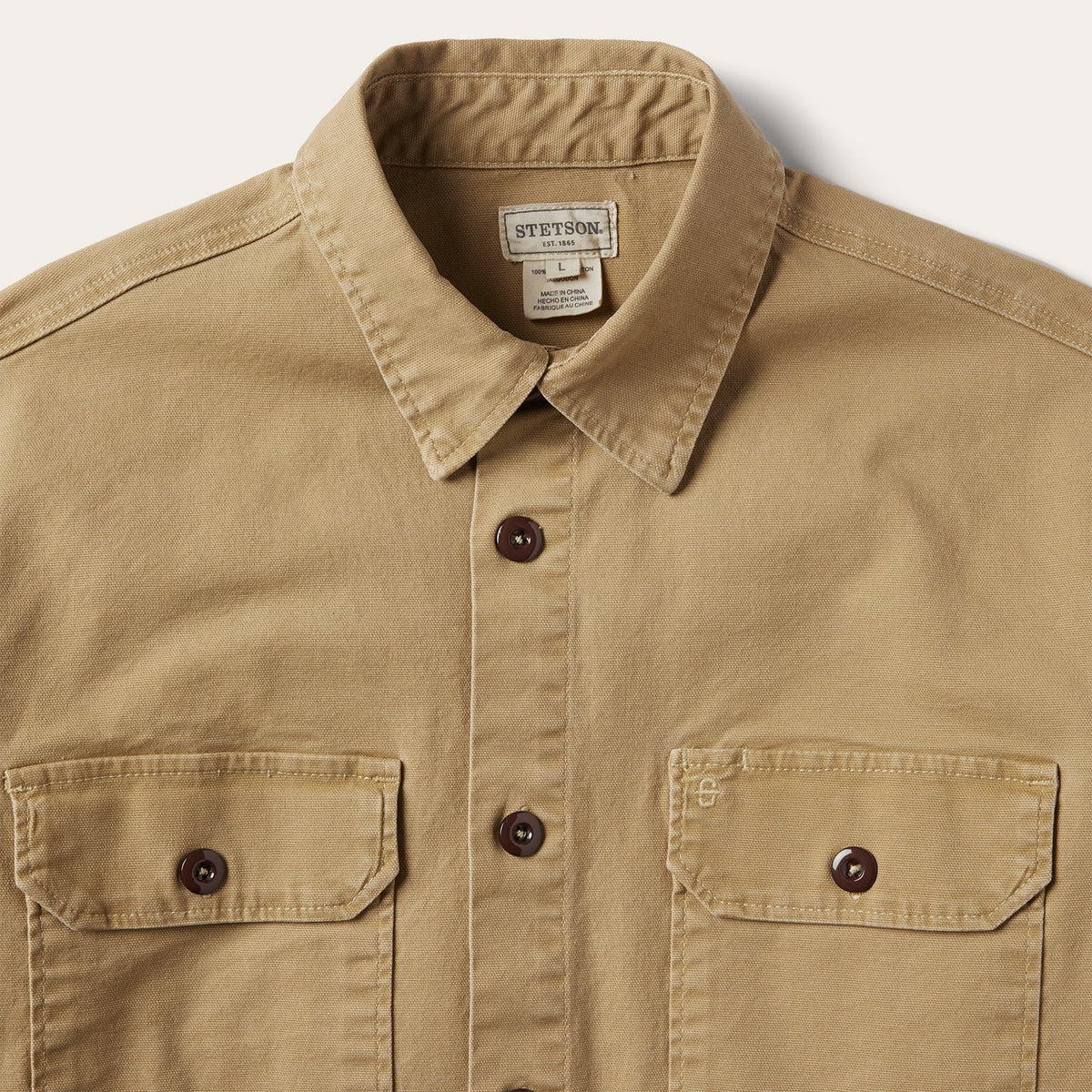 Stetson Camel Stretch Canvas Shirt Jacket