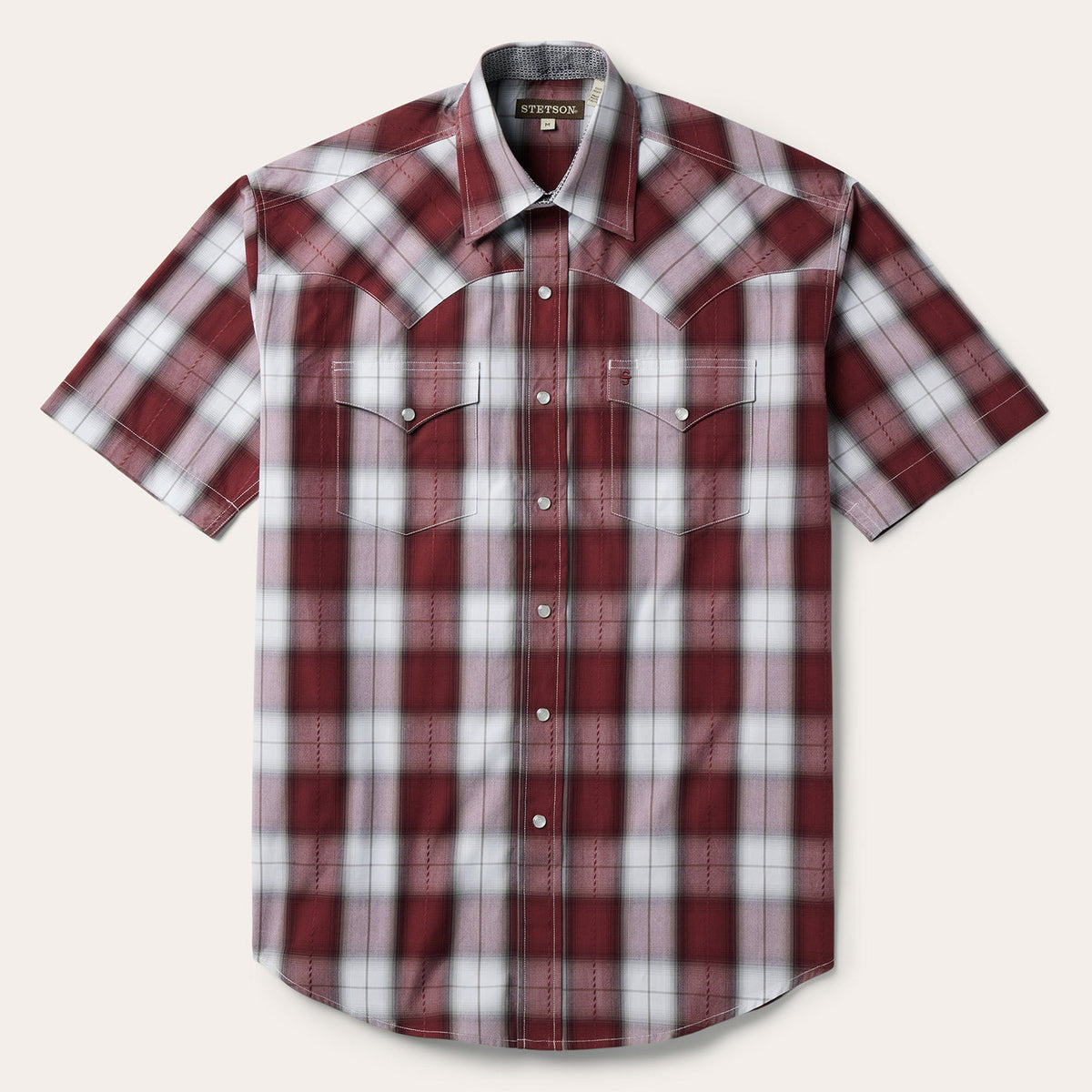 Stetson Shadow Plaid Short Sleeve Western Shirt