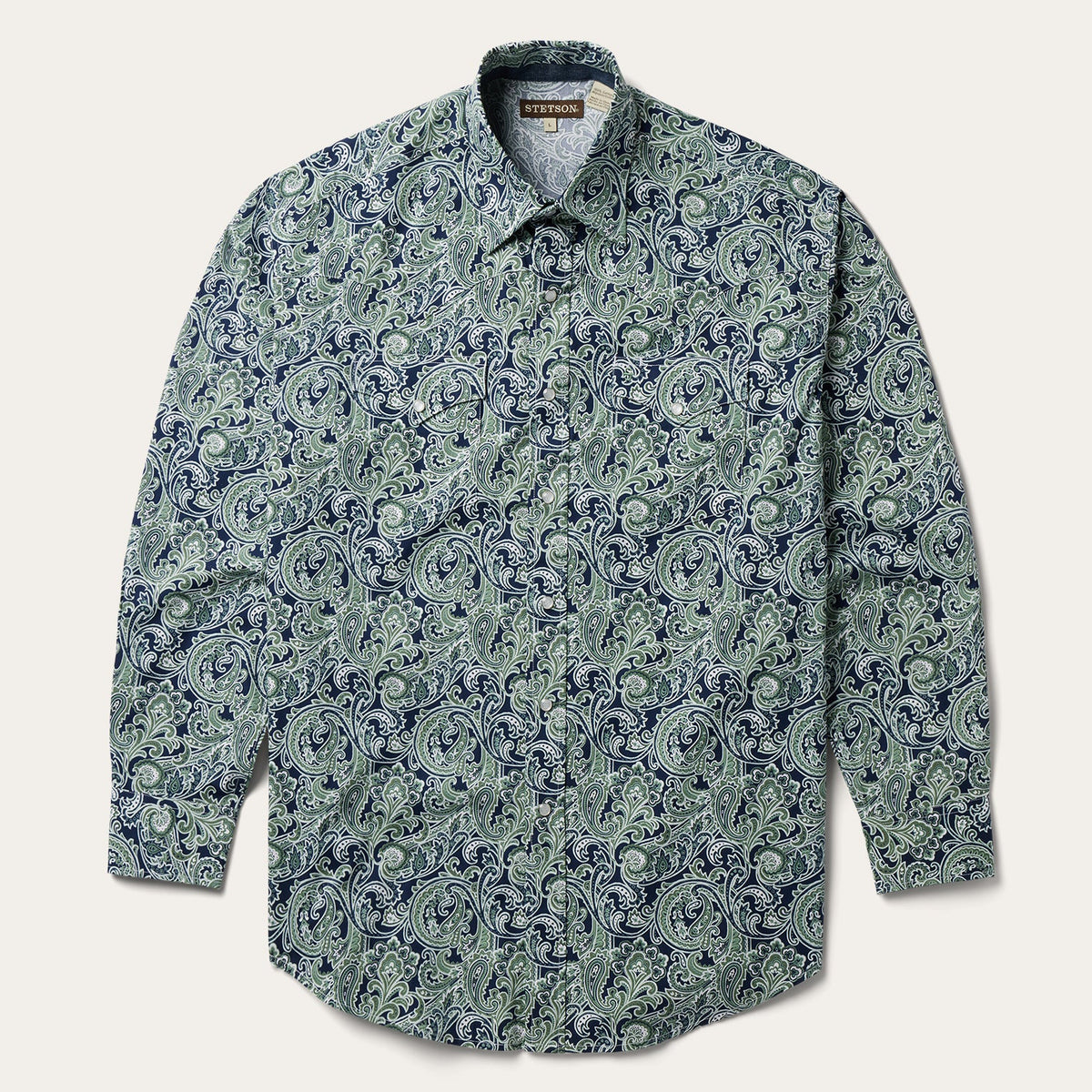 Stetson Greenspring Paisley Print Western Shirt