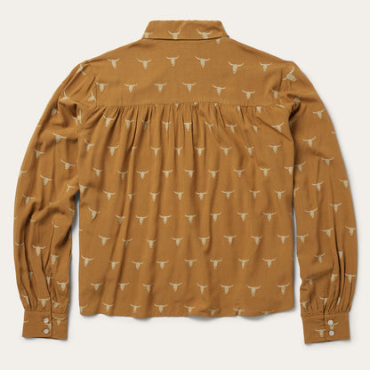Stetson Mojave Longhorn Print Poet Blouse
