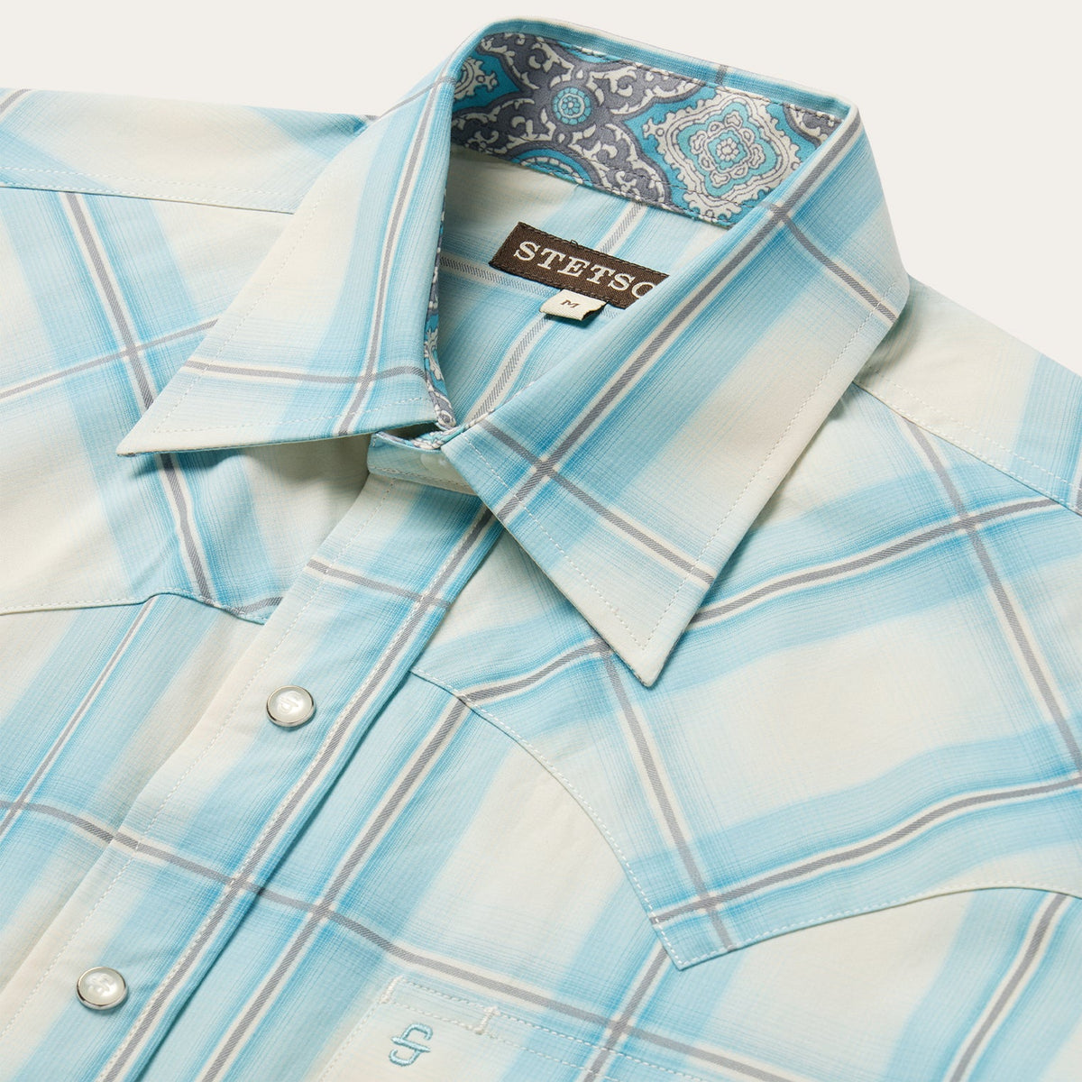 Stetson Ombre Plaid Short Sleeve Western Shirt