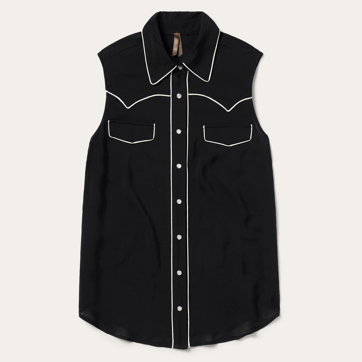 Stetson Black Sleeveless Western Shirt