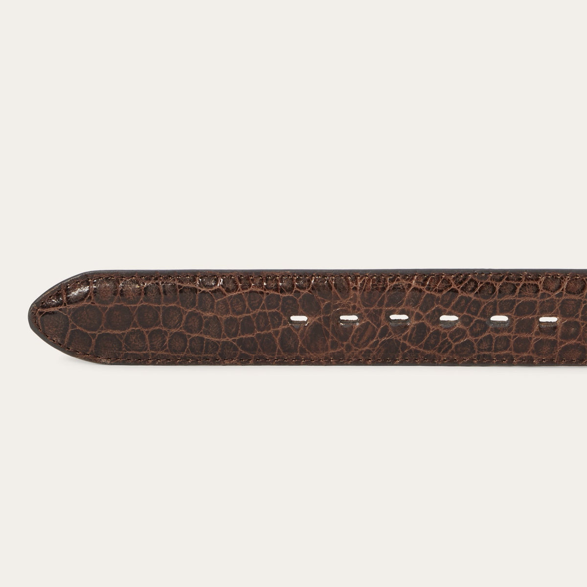 Stetson Ostrich Print Croco Embossed Western Tabs Belt