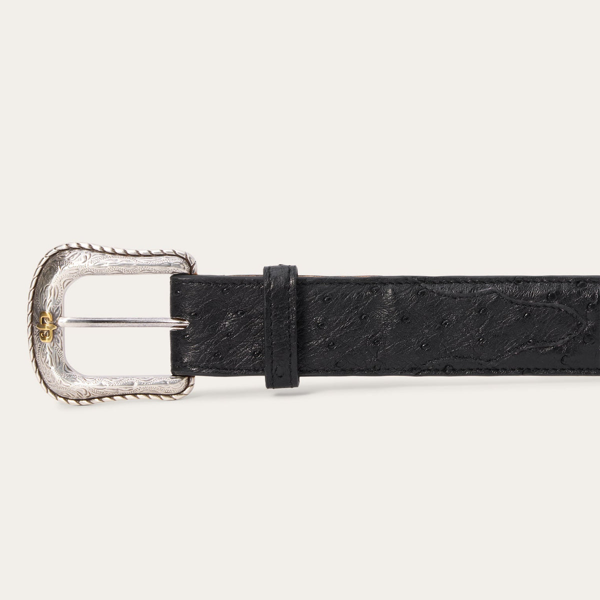 Stetson Ostrich Western Tab Belt