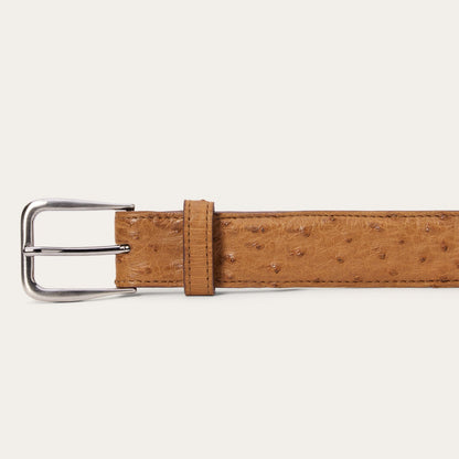 Stetson Ostrich Western Tab Belt - 1 1/4" Width