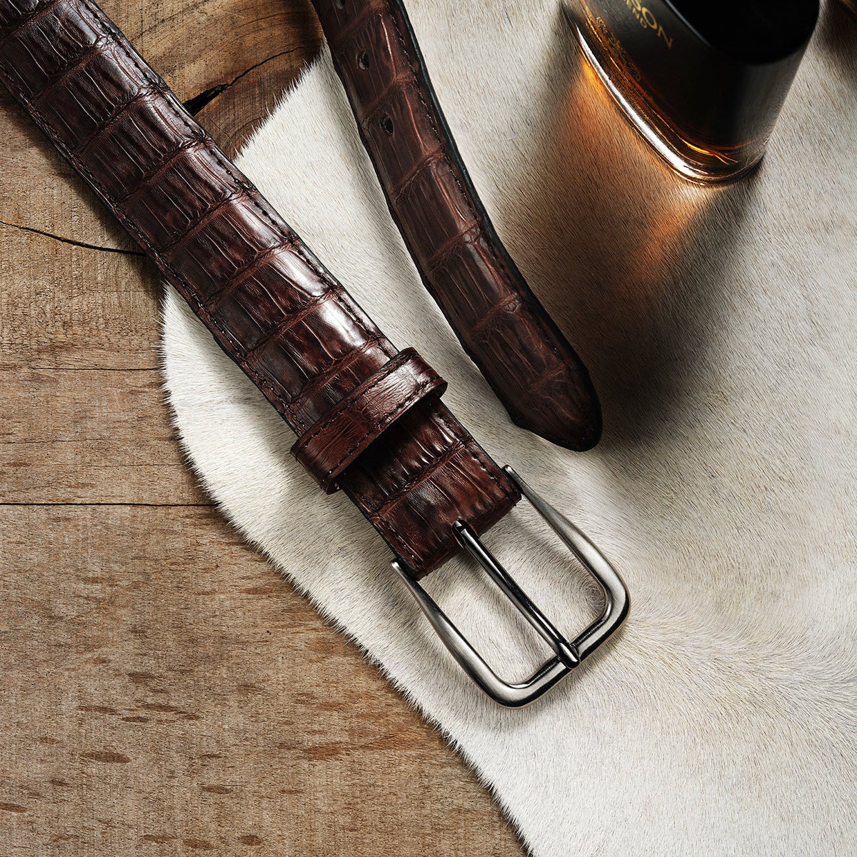 Stetson Caiman Western Tab Belt - 1 1/4" Width