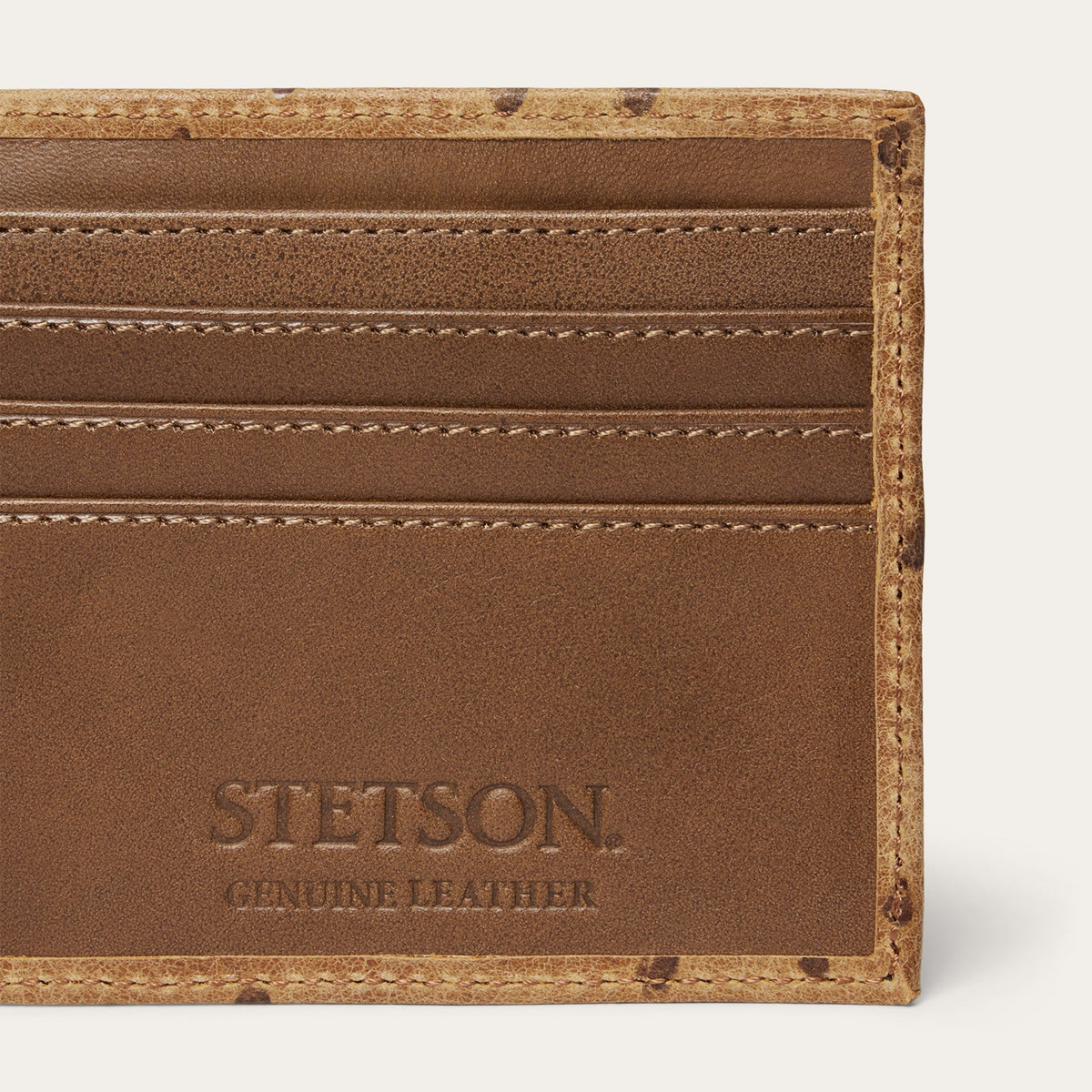 Stetson Tooled Embossed Ostrich Bi-Fold Wallet