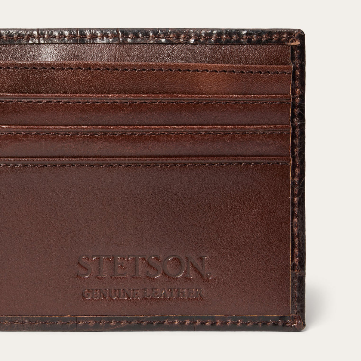 Stetson Tooled Embossed Croco Bi-Fold Wallet