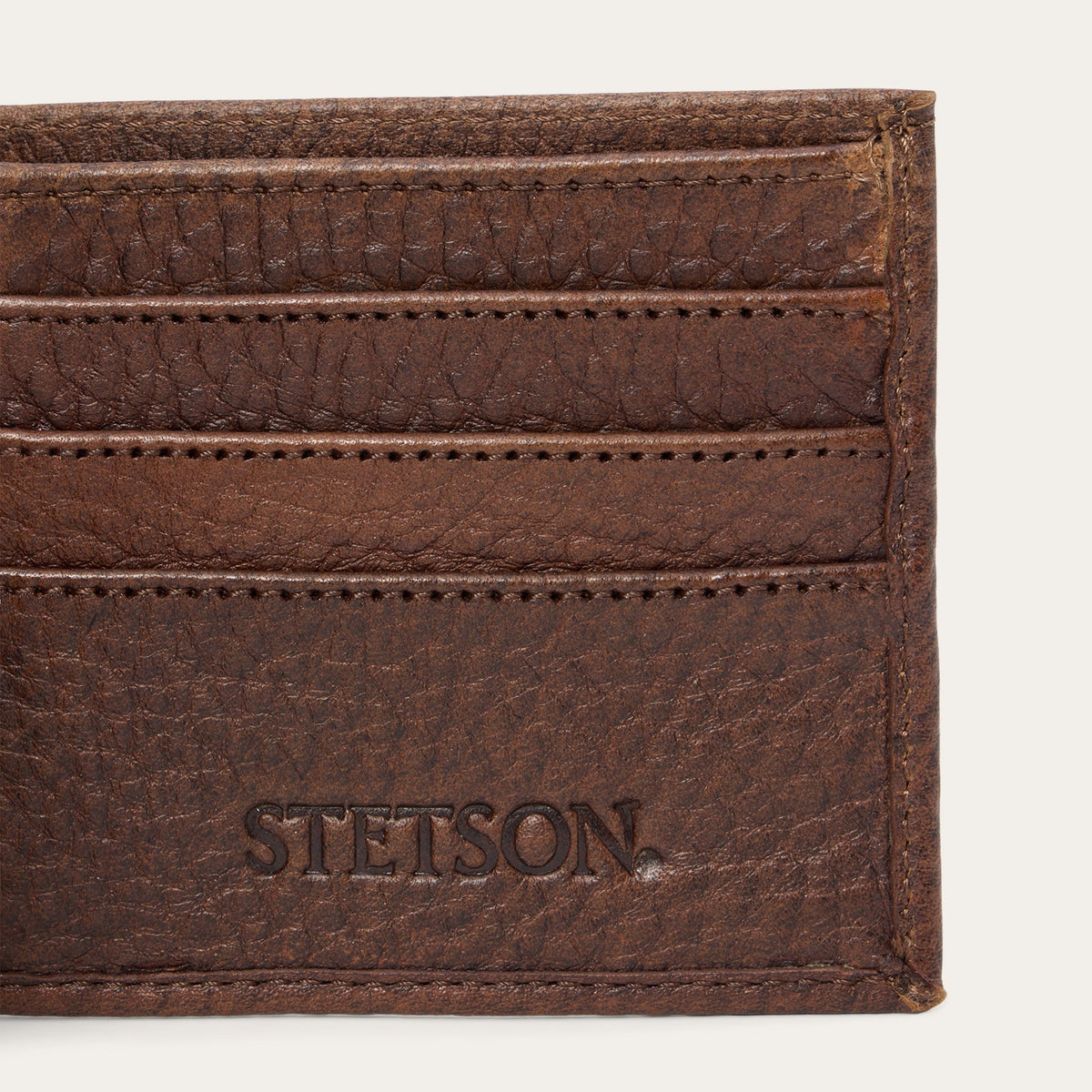 Stetson Bison Leather Stetson Rivet Bi-Fold Wallet