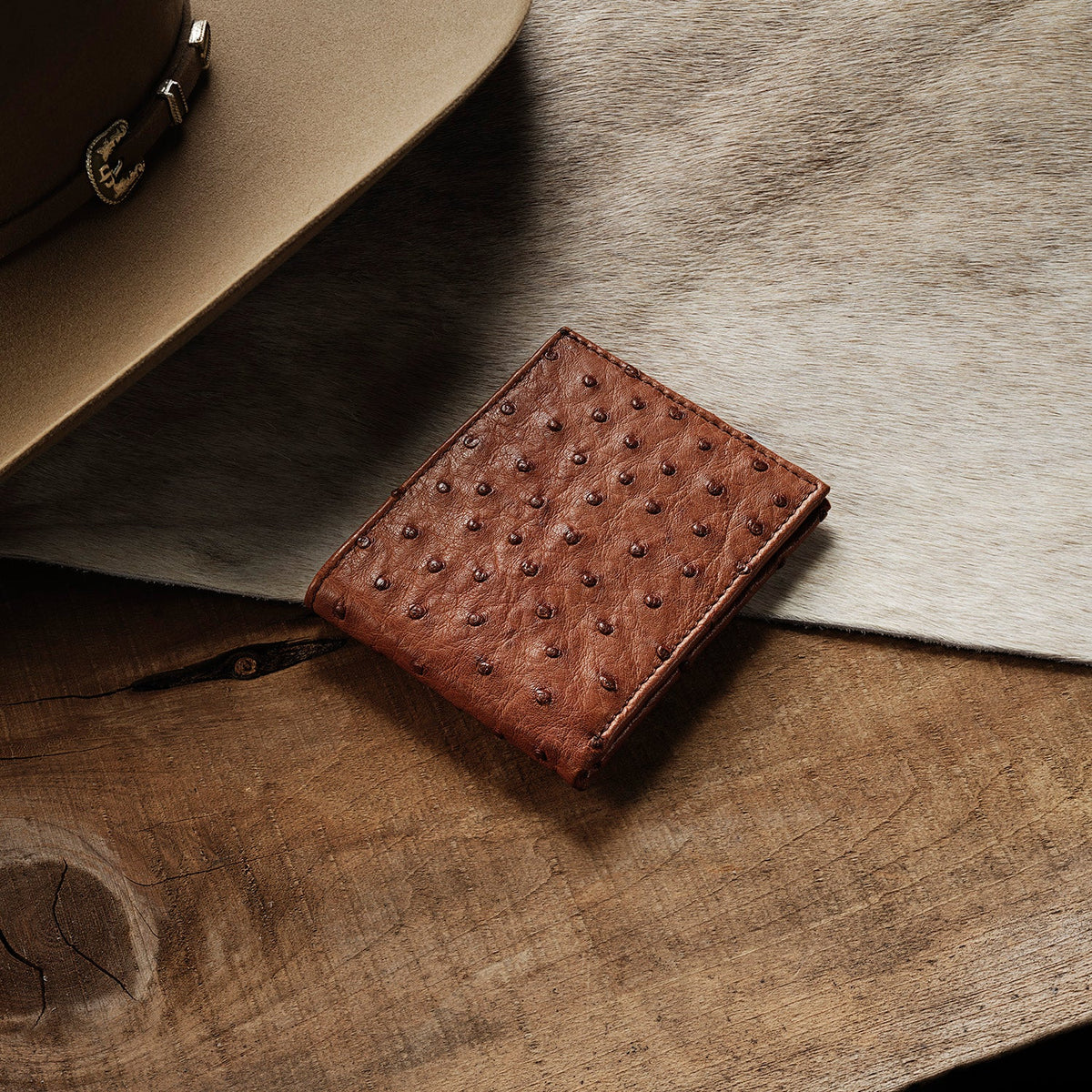 Stetson Ostrich Bi-Fold Wallet