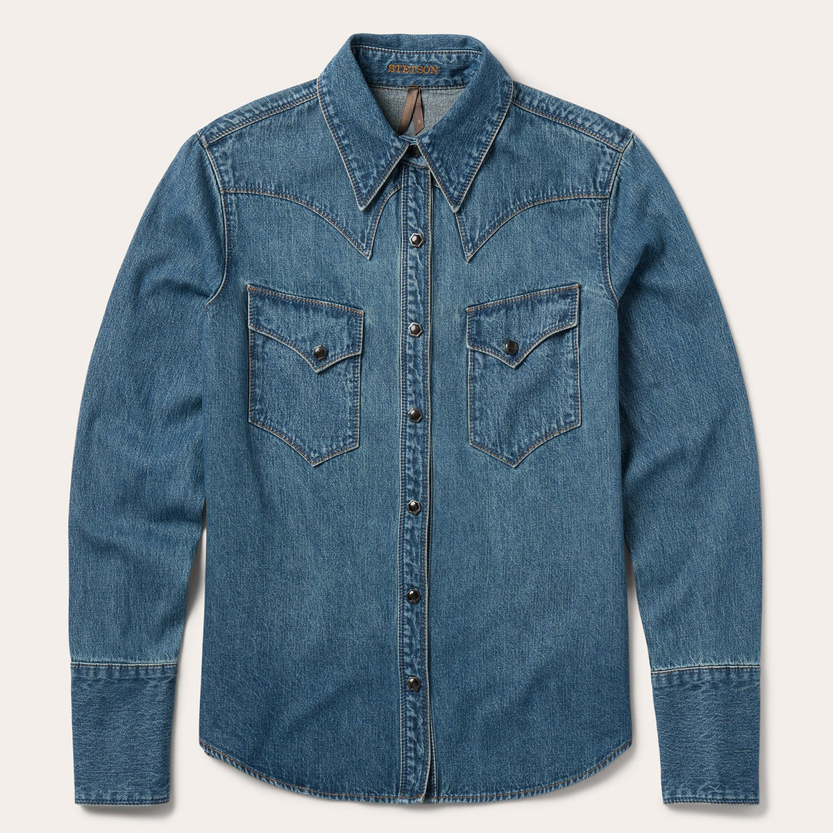 Stetson Chocolate Snap Western Denim Shirt