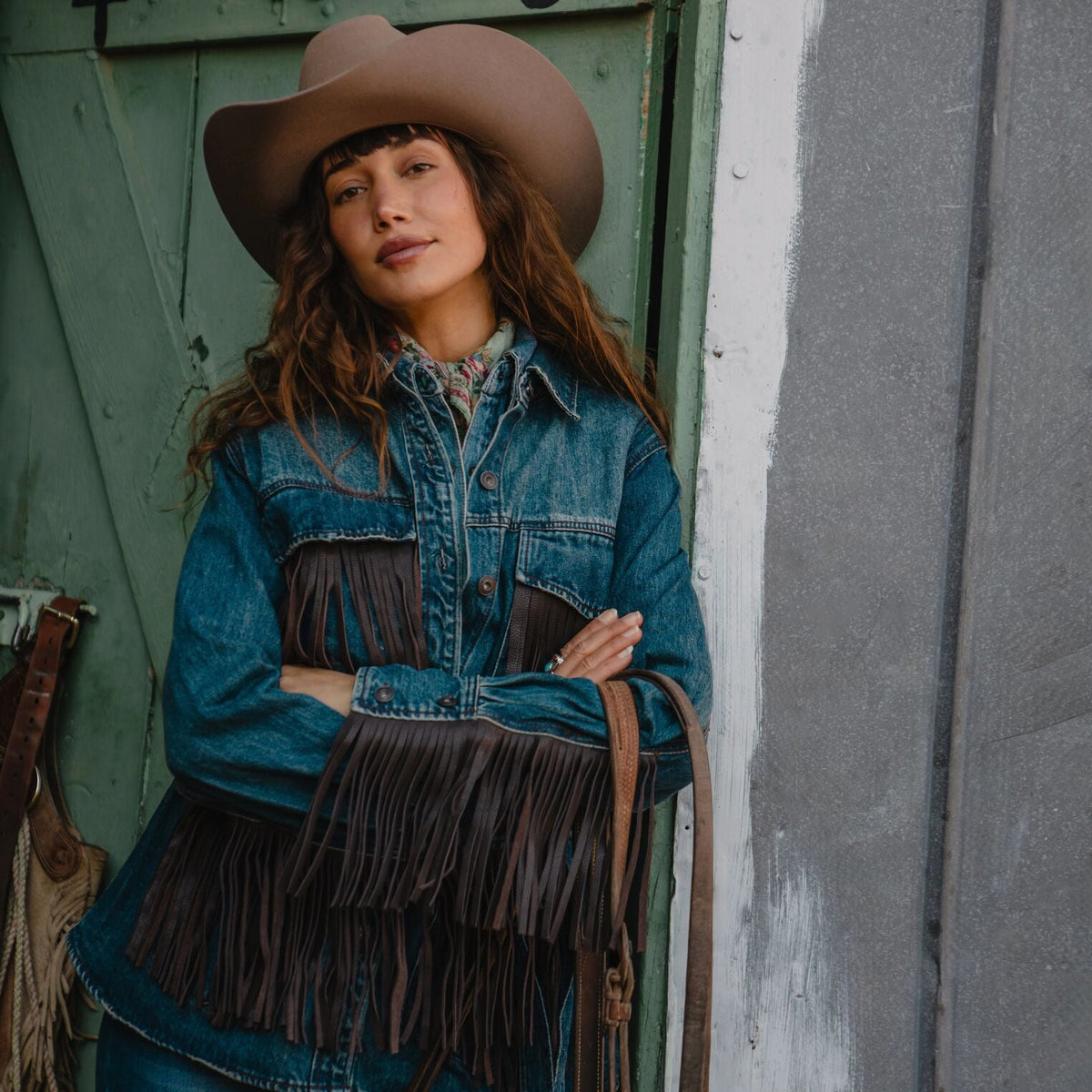 Stetson Dark Denim Fringe Jacket