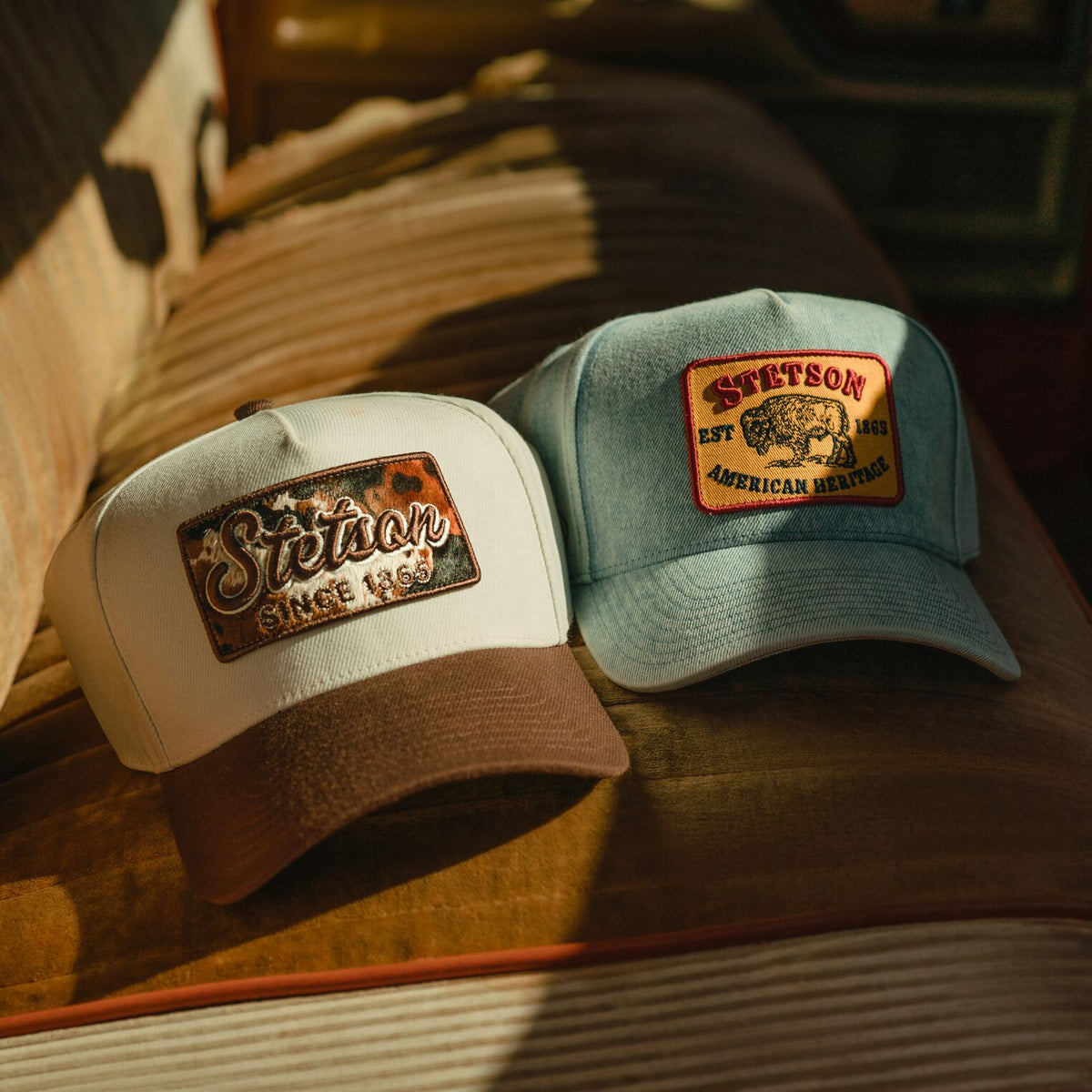 Stetson Cowhide Patch Trucker Hat