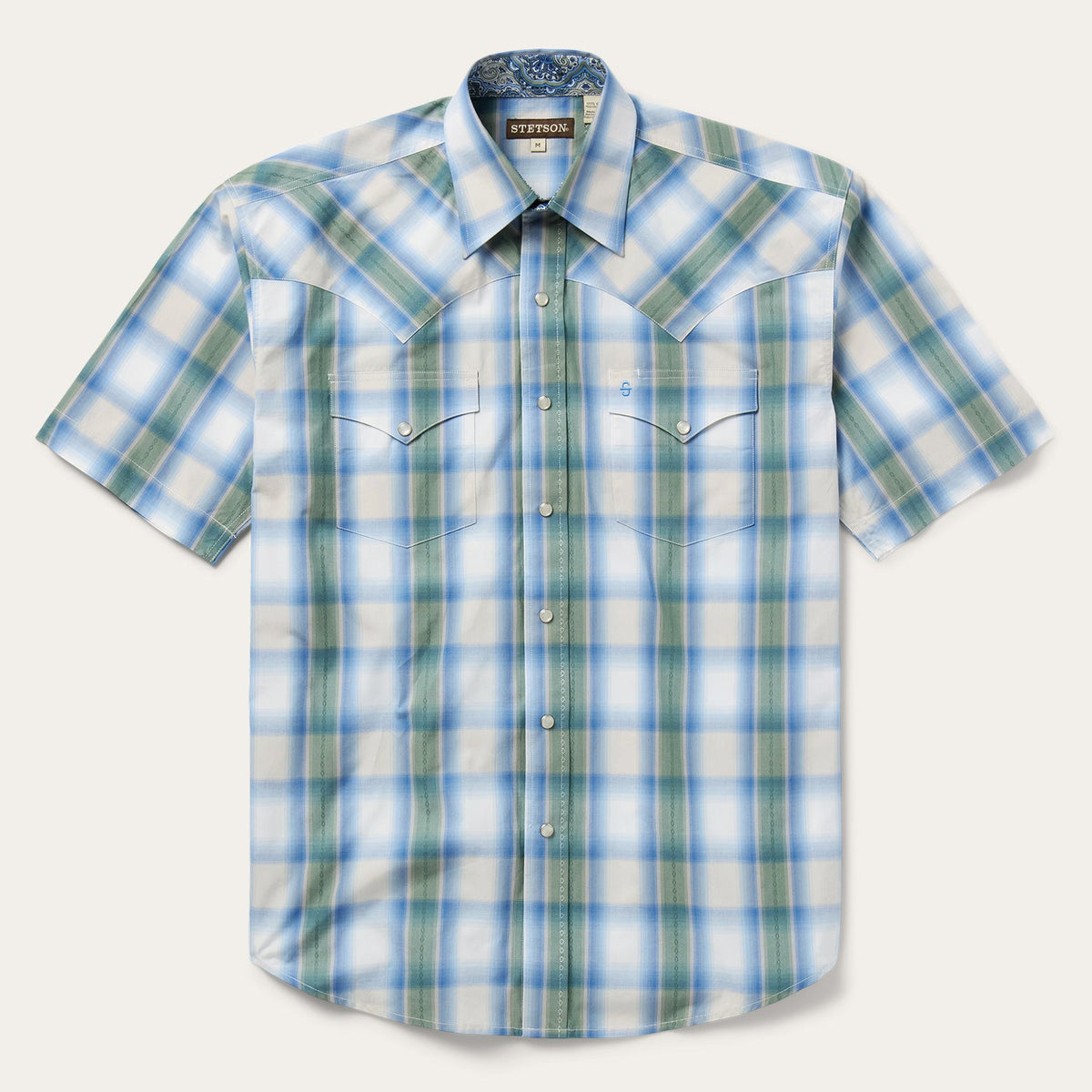 Stetson Moss Plaid Short-Sleeve Western Shirt