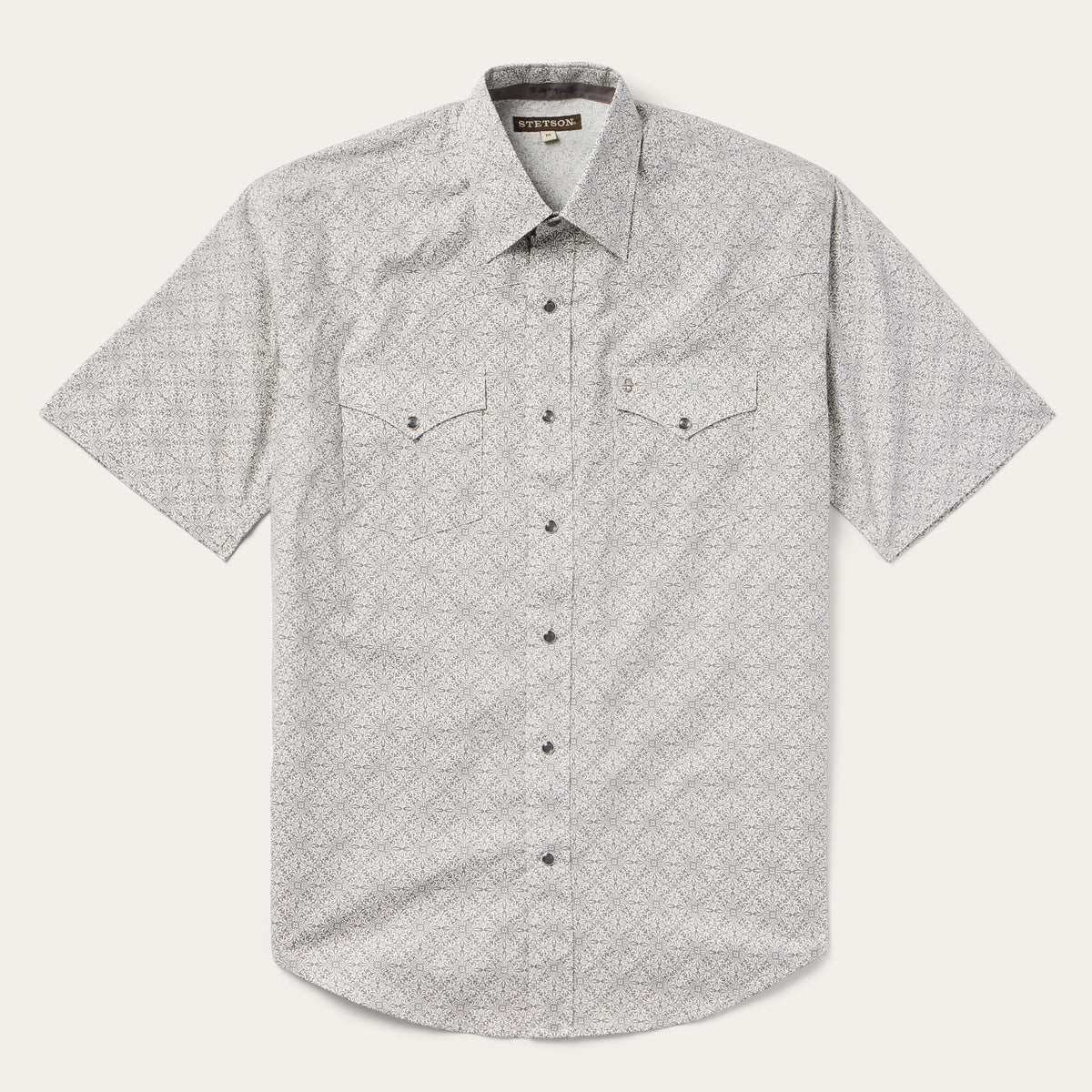 Stetson Pewter Filigree Short-Sleeve Western Shirt