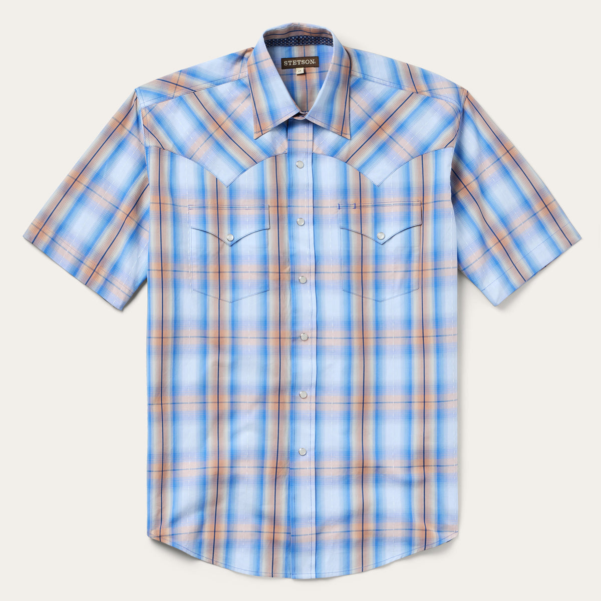 Stetson Sunrise Plaid Short-Sleeve Western Shirt