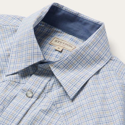 Stetson Ombre Plaid Check Western Shirt
