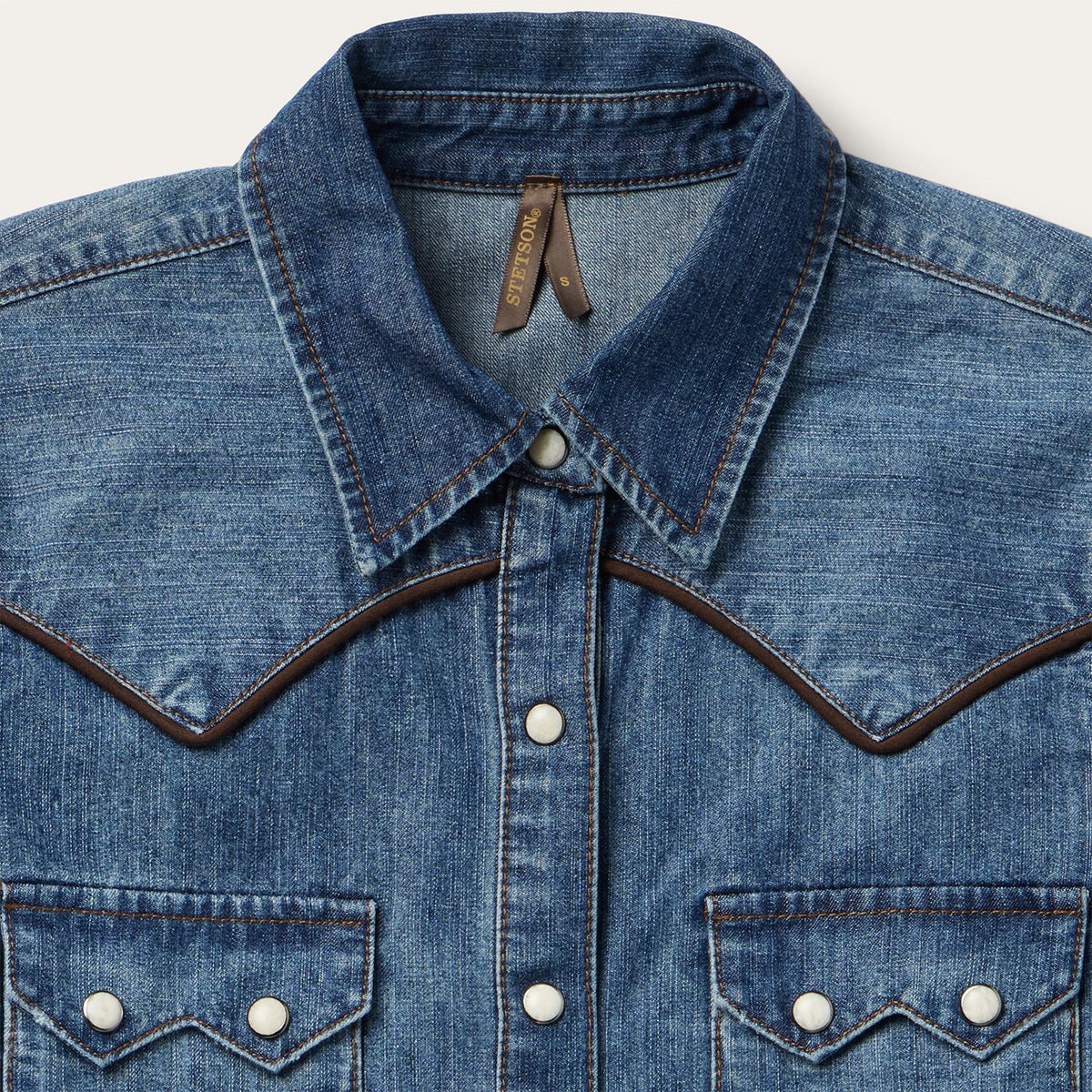 Stetson Piped Dark Denim Western Shirt