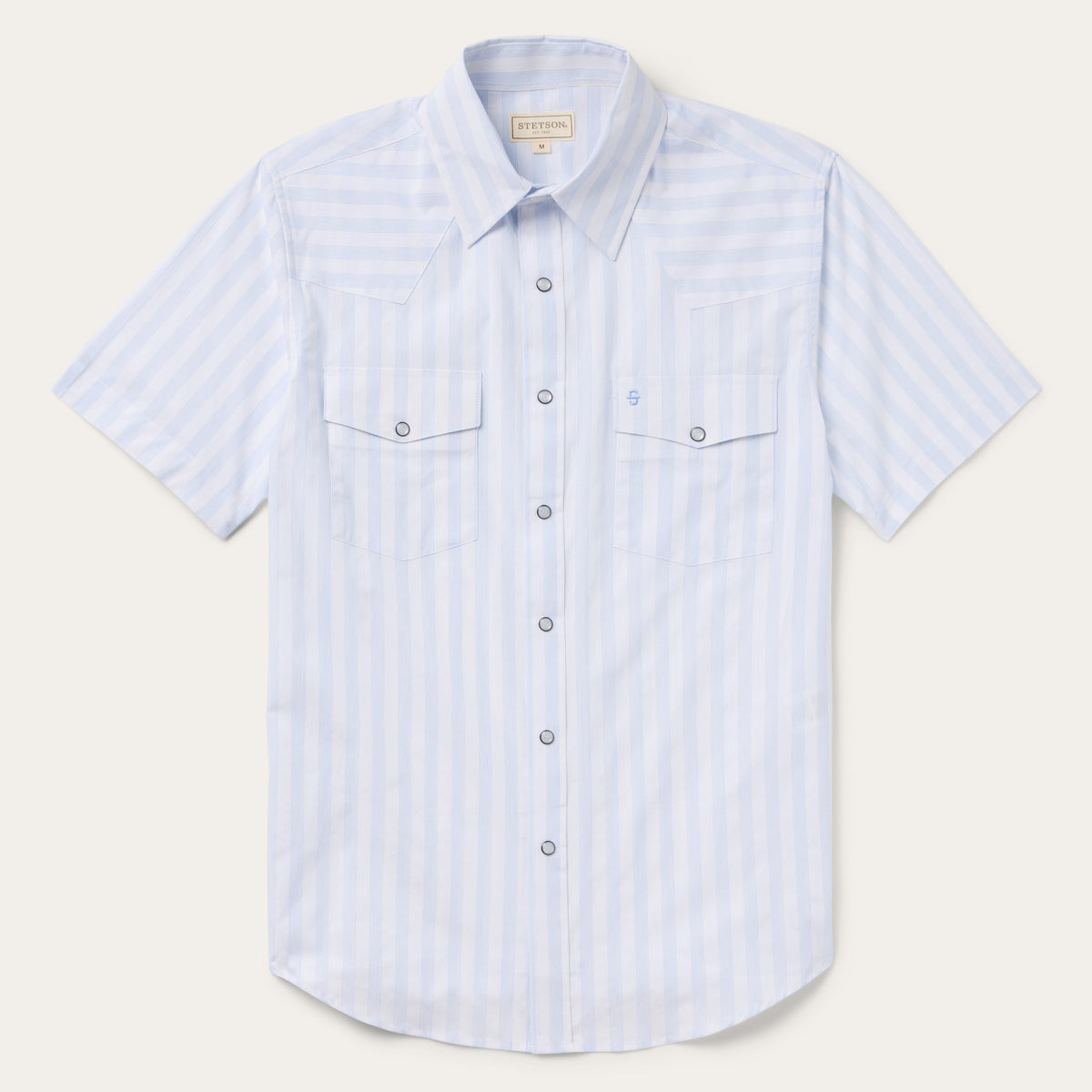 Stetson Stripe Oxford Short Sleeve Western Shirt