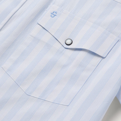 Stetson Stripe Oxford Short Sleeve Western Shirt