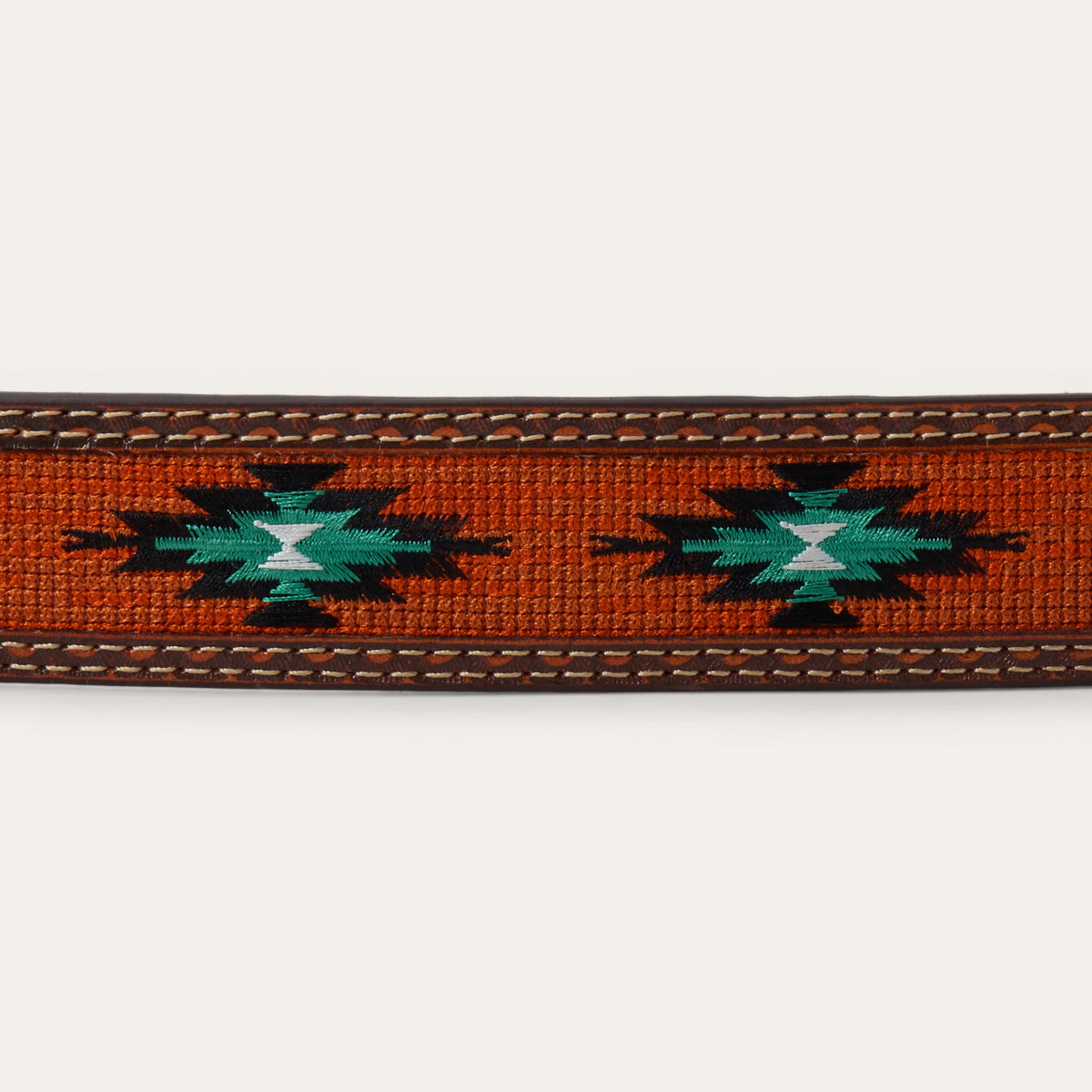 Stetson Tooled Tab Embroidered Belt